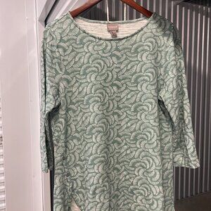 Chico's Green Patterned Top Size 2